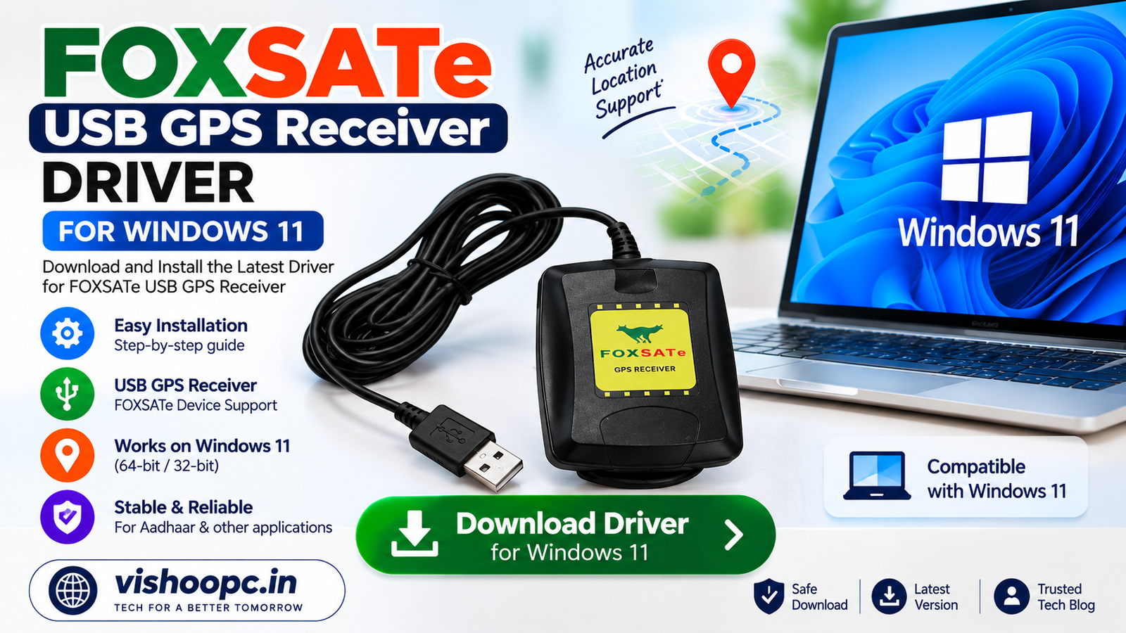 FOXSaTe USB GPS Receiver Driver for Windows 11