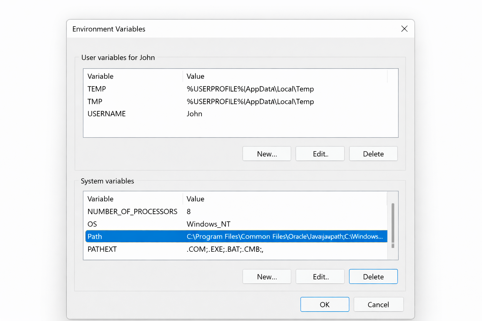 Add Node.js folder to PATH in Windows environment variables