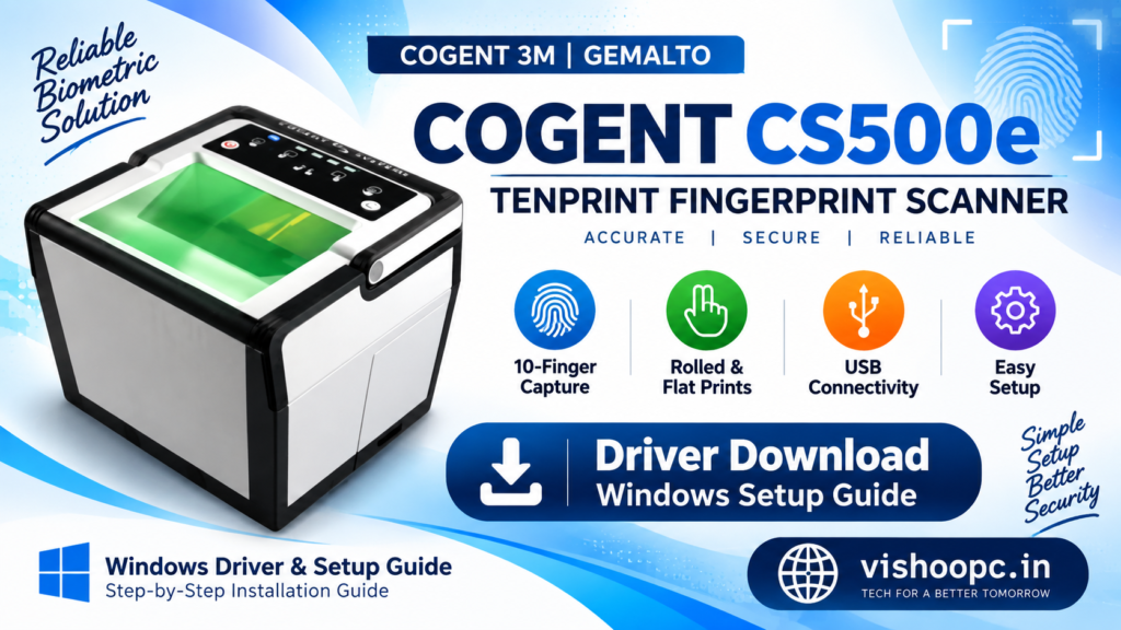 COGENT CS500e tenprint fingerprint scanner driver download