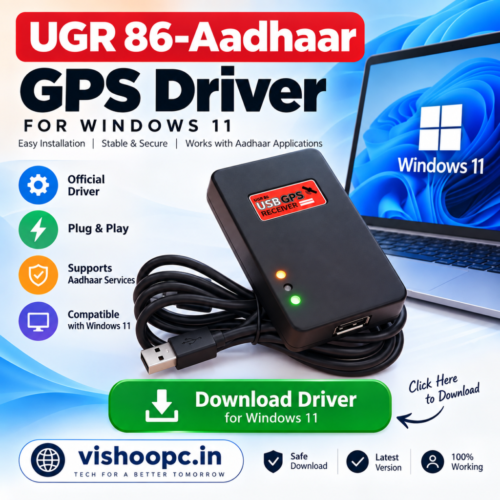 UGR 86 Aadhaar GPS driver for Windows 11 with USB GPS receiver