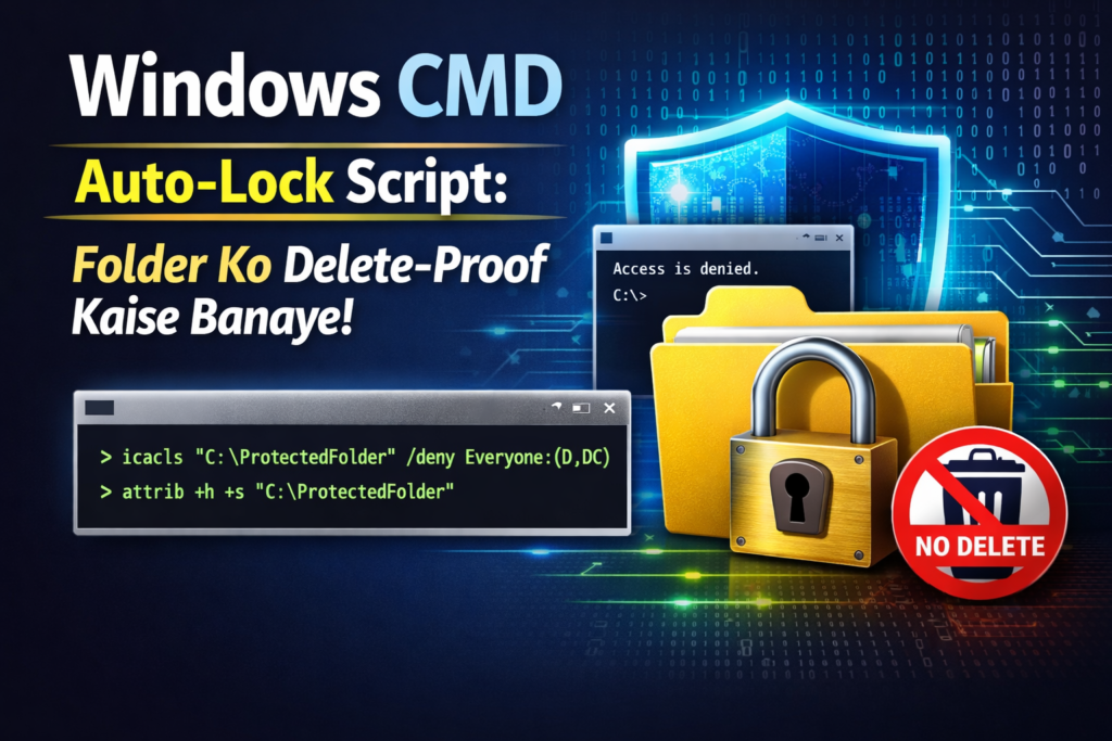 Windows CMD auto-lock batch script to prevent folder deletion using icacls and permissions