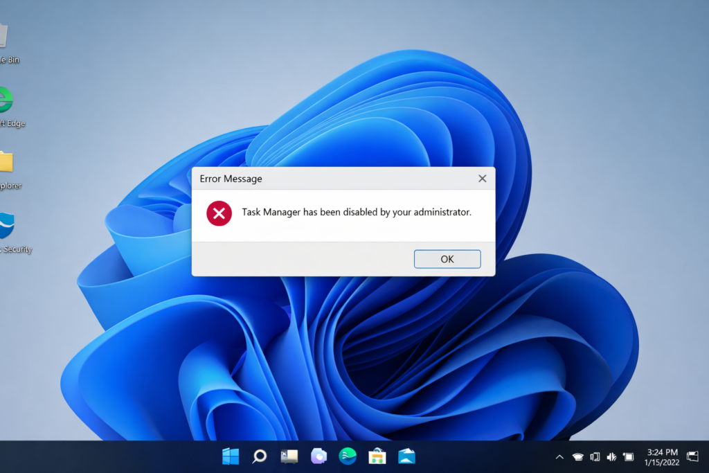 Task Manager has been disabled by your administrator error on Windows computer