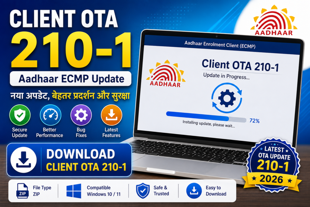 Client OTA Download 210-1 Aadhaar ECMP Update Guide in Hindi